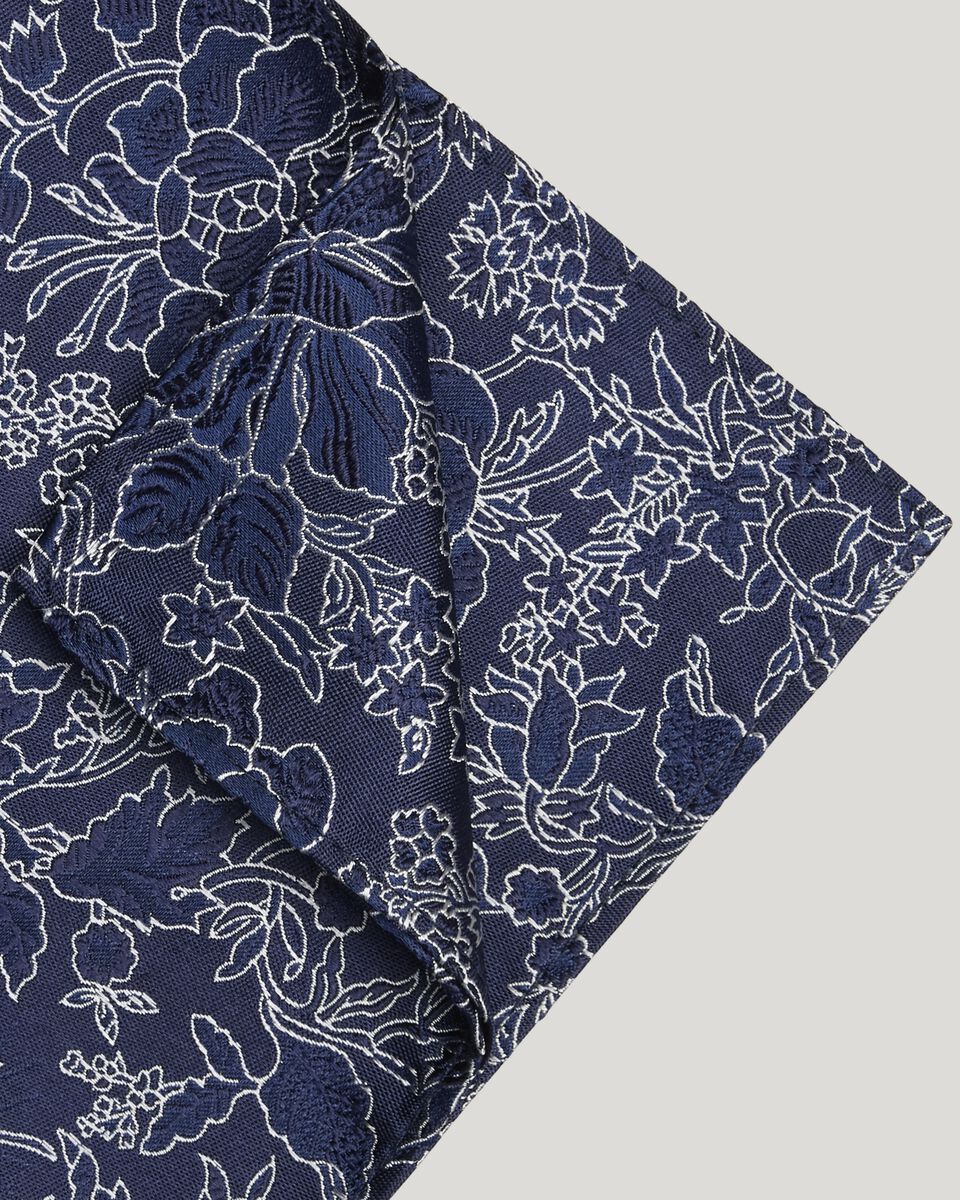 Floral Jacquard Silk Pocket Square 